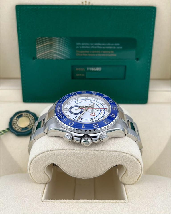 Rolex Yacht-Master II 116680 White Blue 44mm Usado (Muito bom) | Ano 2015 | Com a caixa original | Com os documentos originais